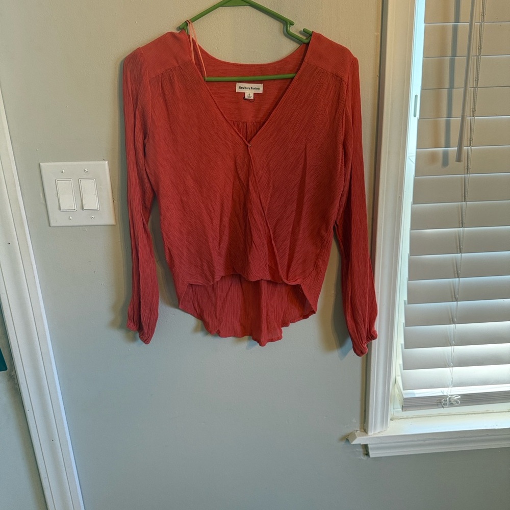 Newbury Kustom Coral V-Neck Blouse